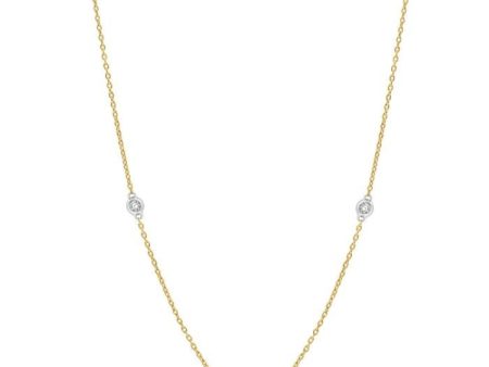 1 2 Ctw Round Cut Diamond Fashion Necklace in 14K Yellow and White Gold Online Hot Sale