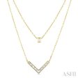 1 2 ctw Chevron Baguette and Princess Cut Diamond Layered Necklace in 14K Yellow Gold Online Sale