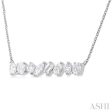 1 1 10 ctw Scatter Multi Cut Diamond Fashion Necklace in 14K White Gold Cheap