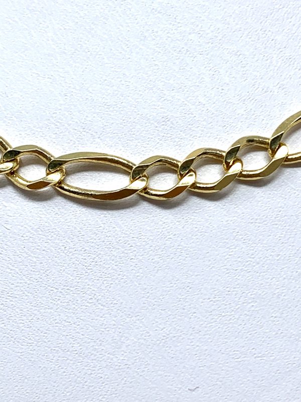 10K 6.5mm Semi-Solid Figaro Chain For Sale