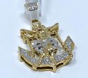 10K 0.30CT Yellow Gold Decorative Jesus Anchor Pendant Charm Hot on Sale