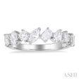 1 1 10 ctw Mixed Shape Diamond Fashion Ring in 14K White Gold Cheap