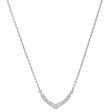 Platinum Finish Sterling Silver Micropave V Necklace with Simulated Diamonds on 16 -18  Adjustable Chain Discount