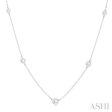 1 2 ctw Bezel Set Round Cut Diamond Station Necklace in 14K White Gold Fashion