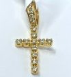 10K 0.25CT Yellow Gold Cross Pendant Charm Online now