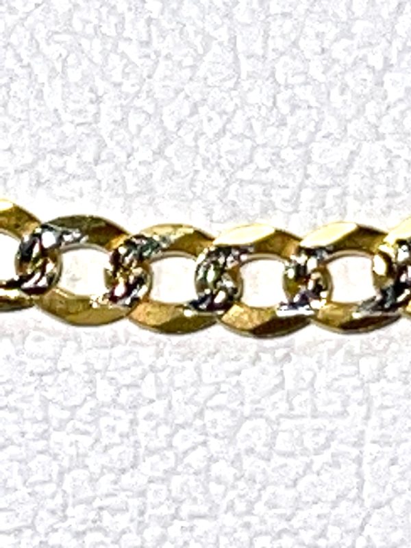 10K 3mm Diamond Cut Solid Curb Chain Fashion