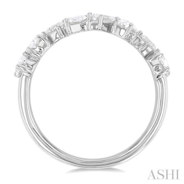 1 1 10 ctw Mixed Shape Diamond Fashion Ring in 14K White Gold Cheap