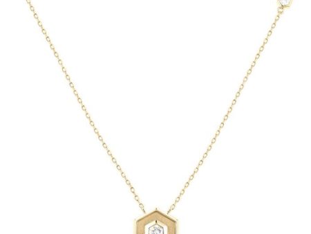 1 5 ctw Petite Double Hexagon Round Cut Diamond Fashion Necklace in 14K Yellow Gold Online