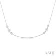 1 ctw Three Stone Bezel Set Round Cut Diamond Station Necklace in 14K White Gold Discount