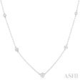 1 2 ctw Bezel Set Round Cut Diamond Station Necklace in 14K White Gold Fashion