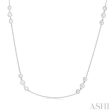 1 1 2 ctw Three Stone Bezel Set Round Cut Diamond Station Necklace in 14K White Gold Hot on Sale