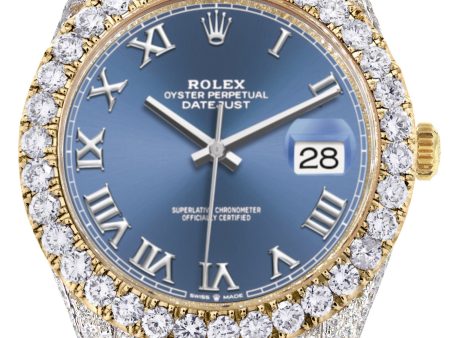 [Customizable] Pre-Owned Iced Out Rolex Datejust 41mm Two Tone 11 Carat Fashion