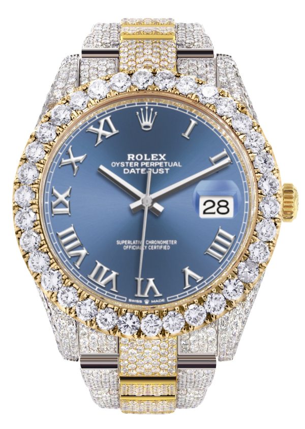 [Customizable] Pre-Owned Iced Out Rolex Datejust 41mm Two Tone 11 Carat Fashion