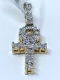 10K 0.24CT Yellow Gold Cross Pendant Charm For Cheap