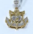 10K 0.30CT Yellow Gold Decorative Jesus Anchor Pendant Charm Hot on Sale