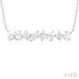 1 1 10 ctw Scatter Multi Cut Diamond Fashion Necklace in 14K White Gold Cheap