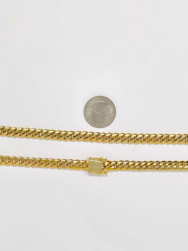 14K 8mm Solid Miami Cuban Chain on Sale