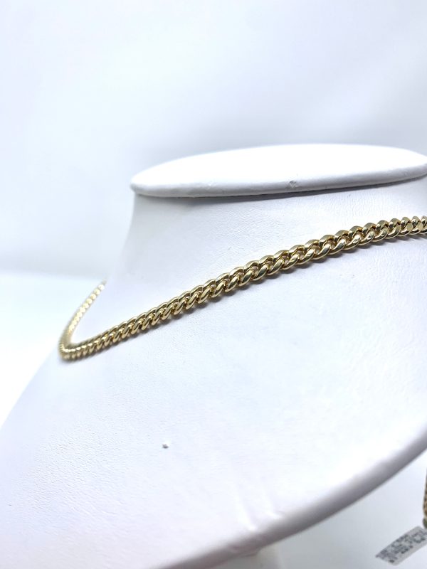 14K 3.5mm Semi-Solid Miami Cuban Chain For Sale