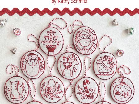 Jolly & Bright Redwork Ornaments Pattern Supply